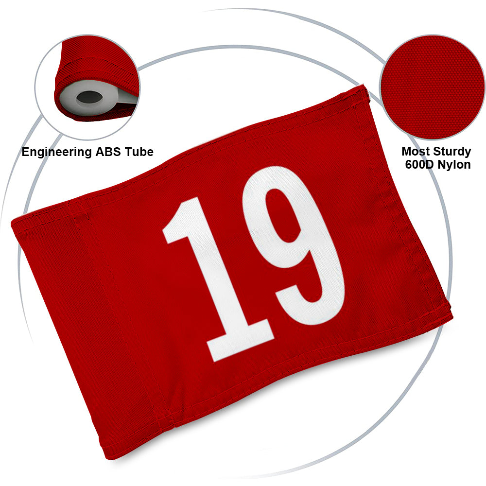 Fyon Standard Golf Flag Double Side Number 19 Golf Pin Flag Banner