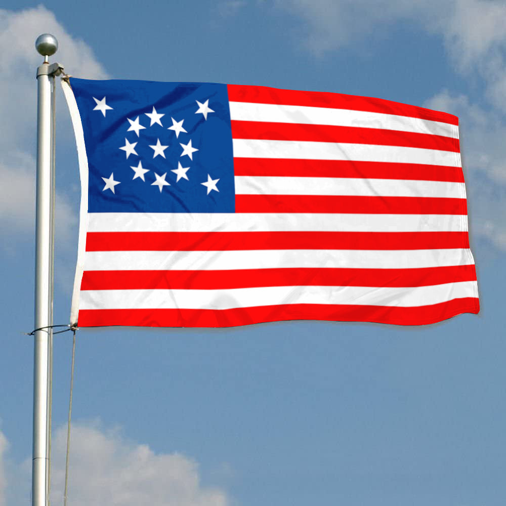 Fyon 13-Star American Centennial Flag, circa 1876 Banner Indoor and outdoor banner