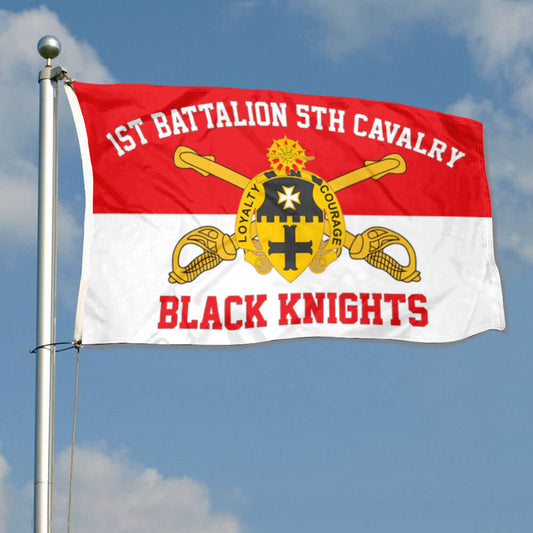 Fyon 1st Battalion 5th Cavalry Flag Black Knights Banner  Indoor and outdoor banner