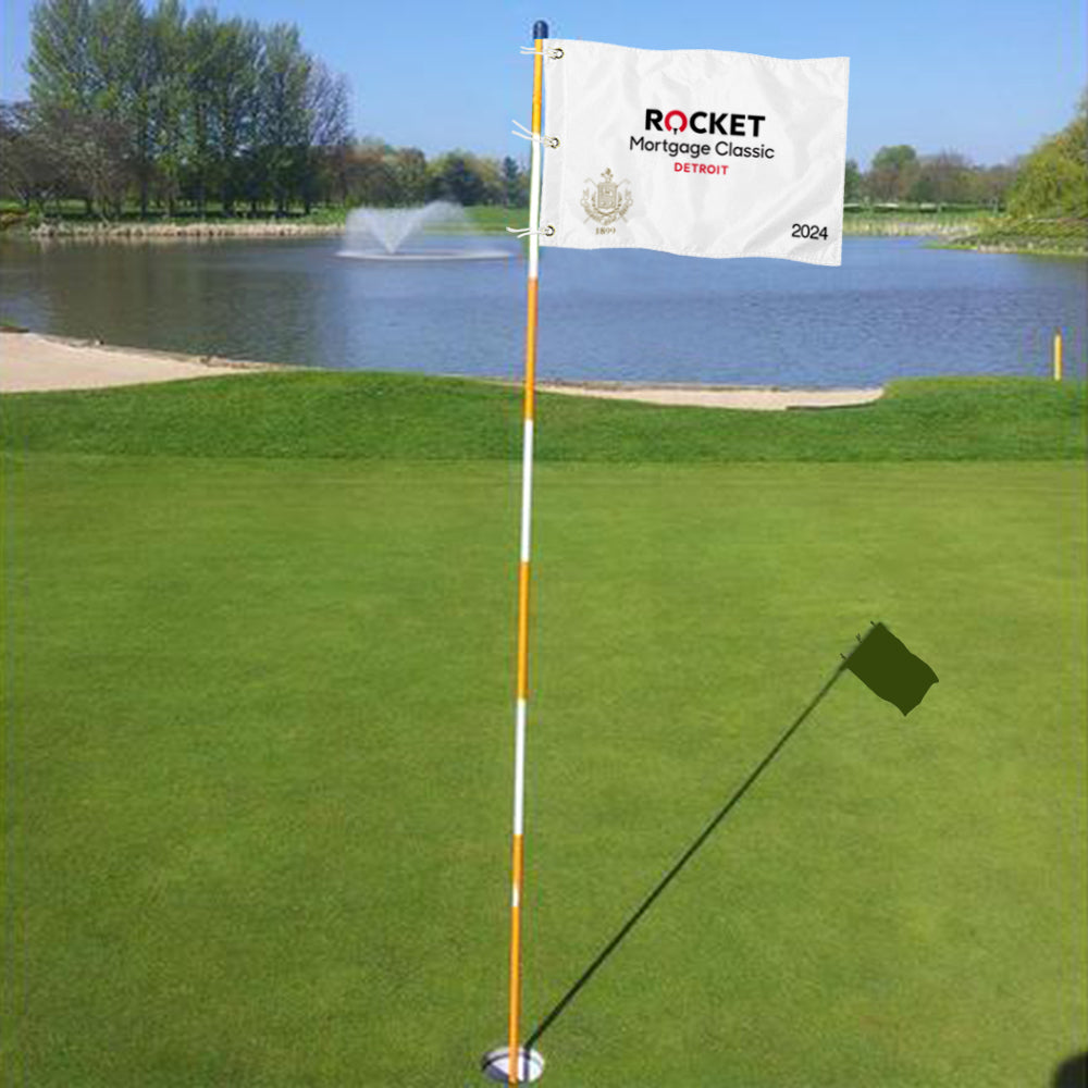 Fyon 2024 PGA Rocket Mortgage Classic - Authentic Pin Flag - Detroit Golf Club - DGC Flag Banner Grommets