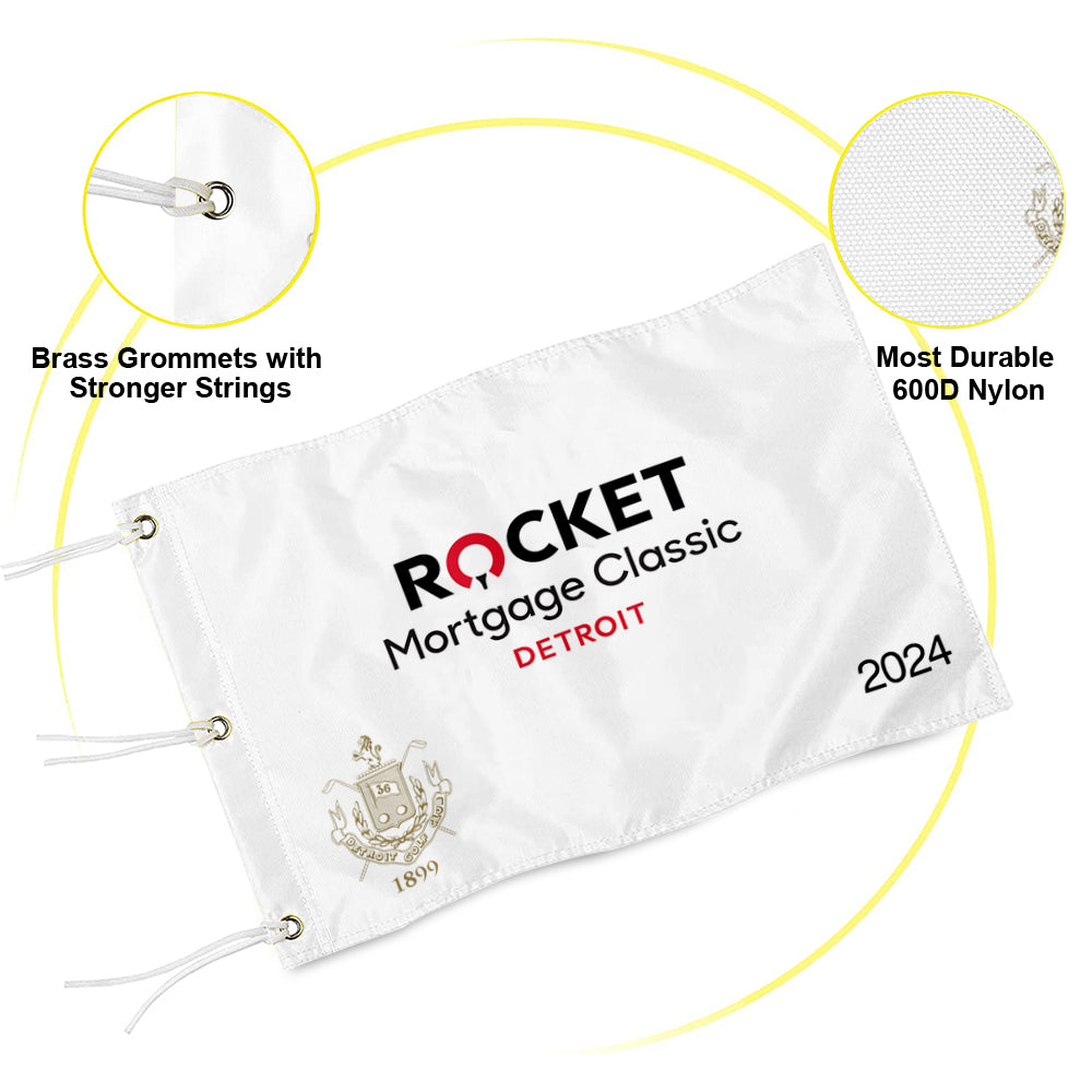 Fyon 2024 PGA Rocket Mortgage Classic - Authentic Pin Flag - Detroit Golf Club - DGC Flag Banner Grommets