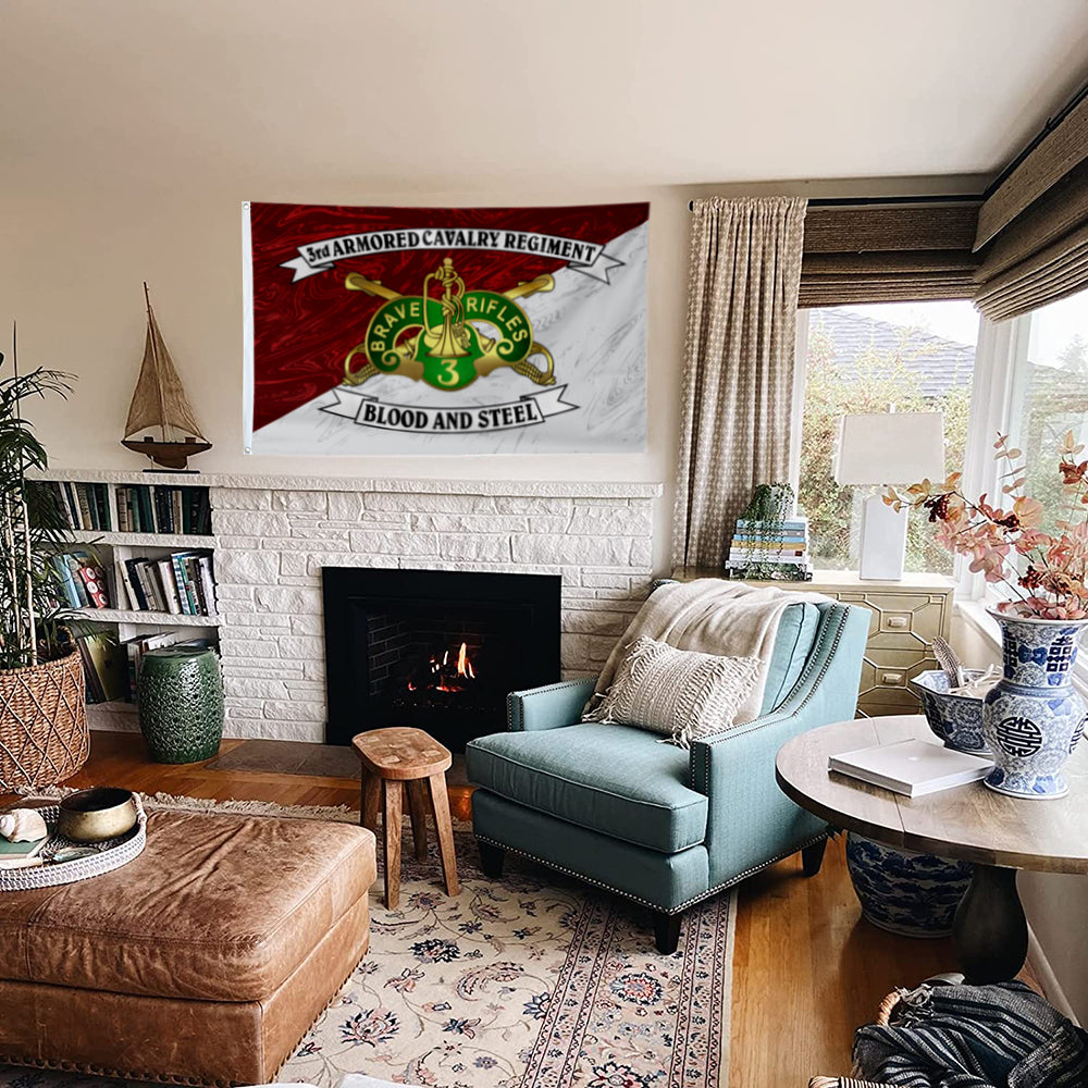 Fyon 3Rd Acr Blood And Steel Flag Indoor and outdoor banner