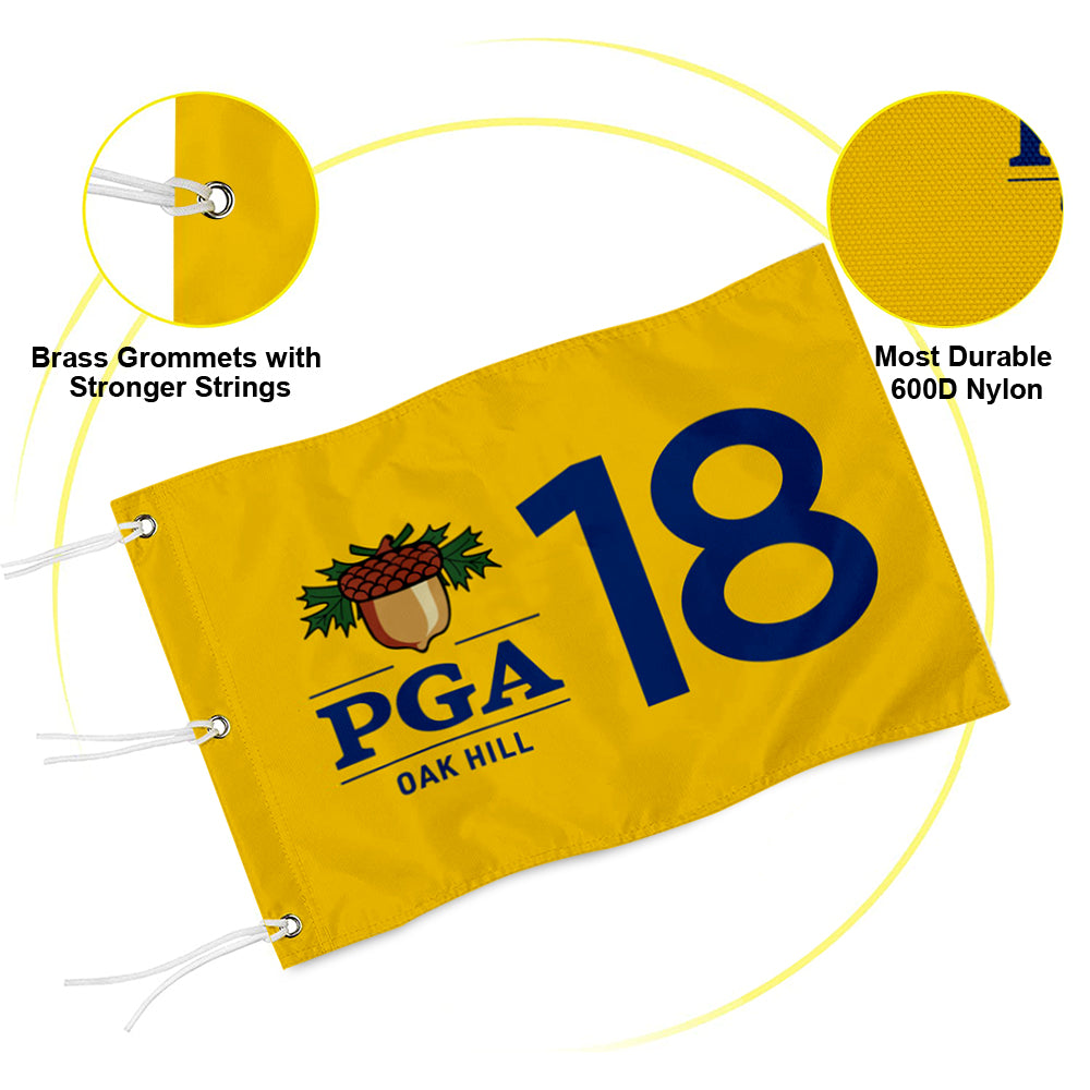 Fyon PGA 18 Championship Standard Golf Pin Flag Banner Grommet Yellow