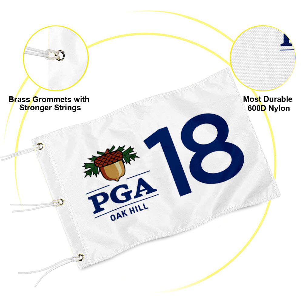 Fyon PGA 18 Championship Standard Golf Pin Flag Banner Grommet White