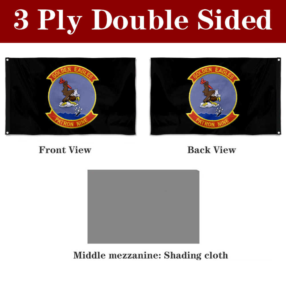 Fyon Double-sided PATROL SQUADRON 9 (VP-9) Deployments & History Flag Banner