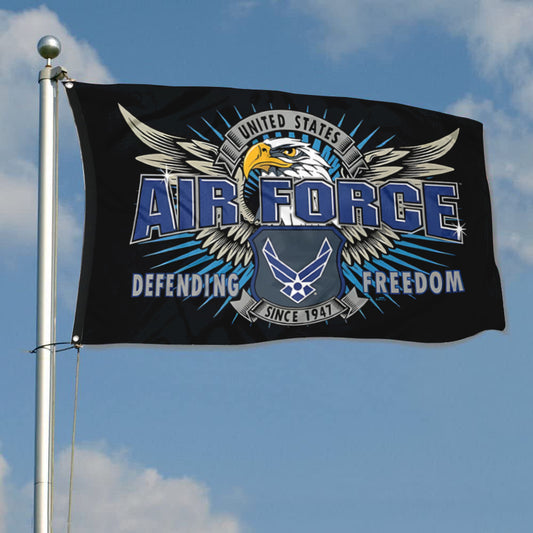 Fyon Air Force Defender Black Flag Indoor and outdoor banner