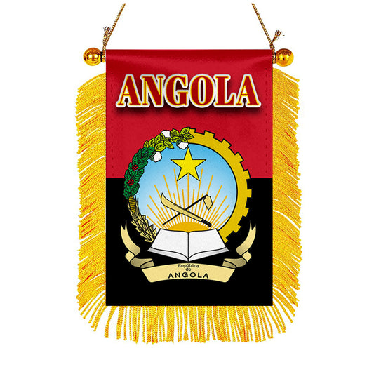 Angola Flag Mini Car Rearview Mirror Flag Banner - 2PC