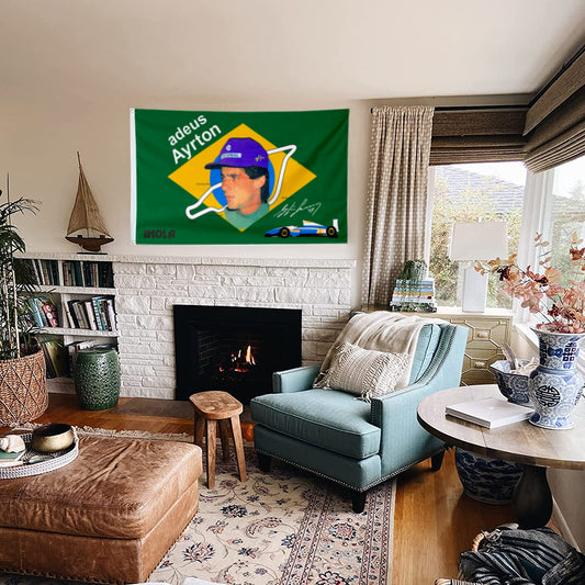 Fyon Ayrton Senna Imola and Signature Grommet Flag Banner