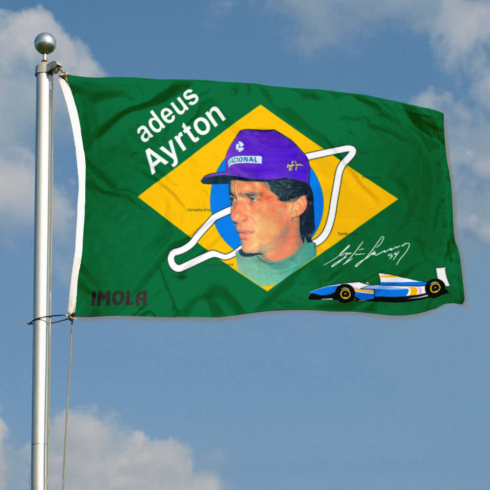 Fyon Ayrton Senna Imola and Signature Grommet Flag Banner