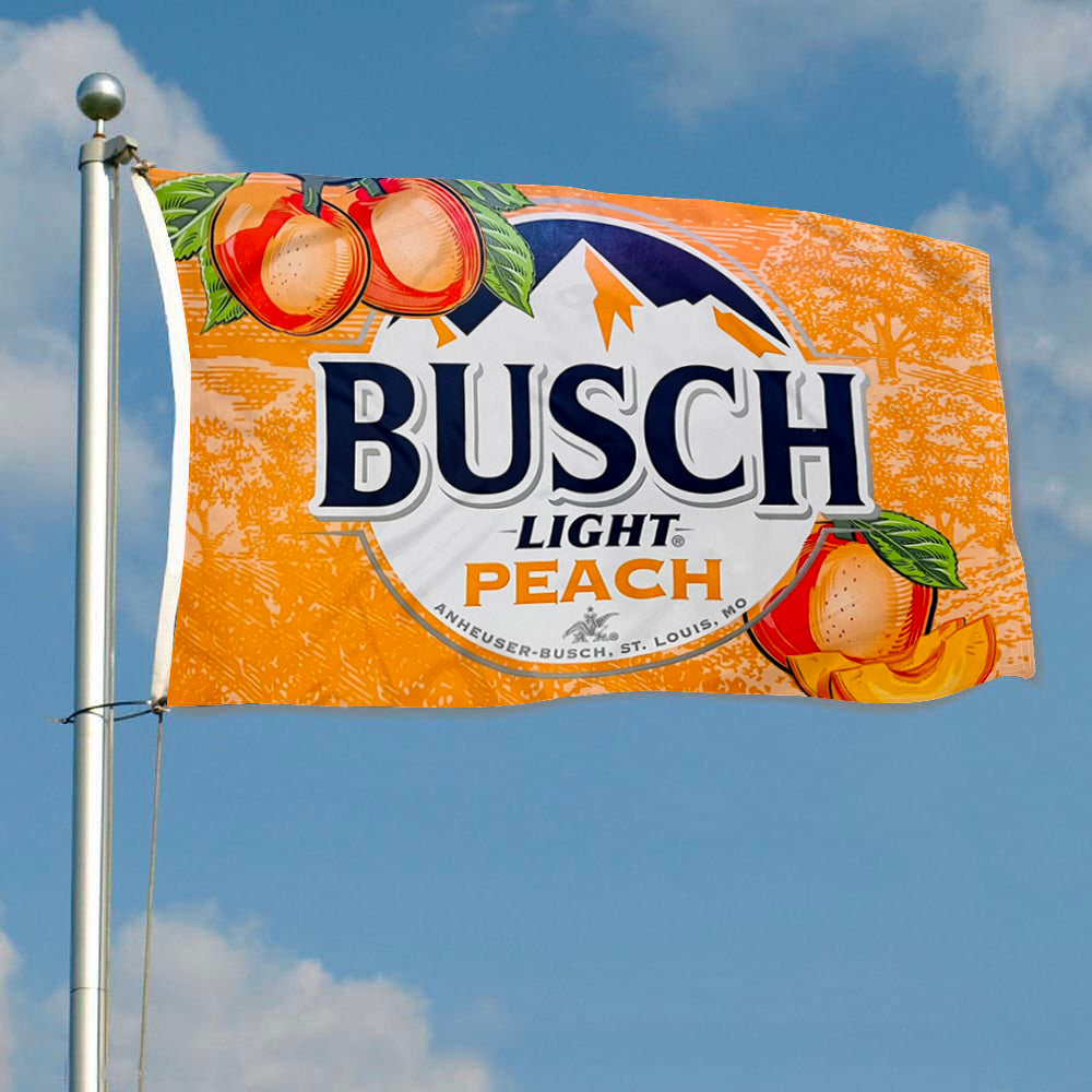 Fyon Busch Light peach Flag Banner