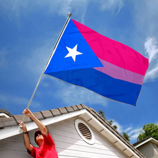 Fyon Bandera bi Puertorriqueña Póster Flag Banner
