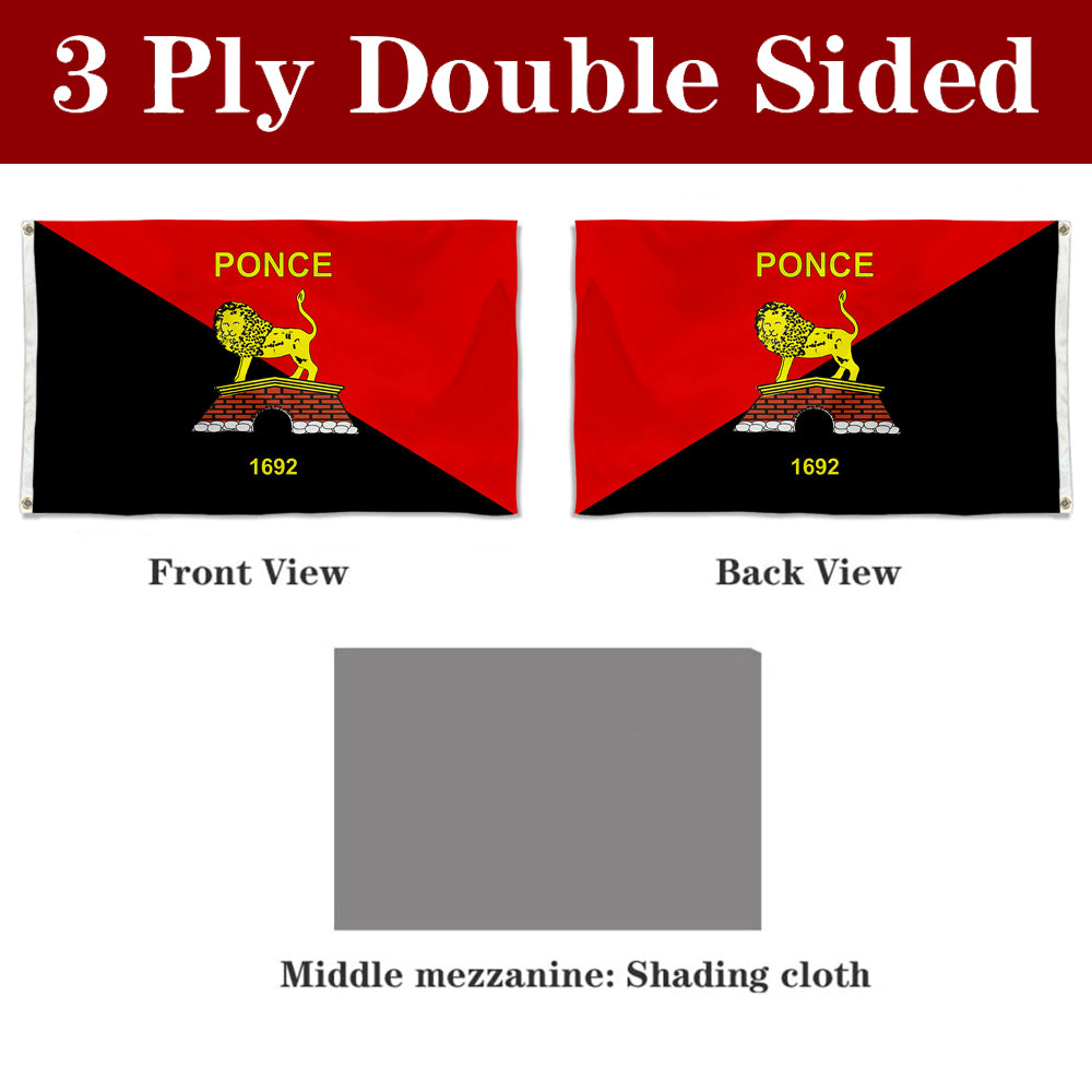 Fyon Bandera de Ponce, Puerto Rico Flag Banner