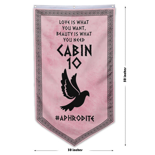 Camp Half Blood Cabins Pennant Flag Cabin 10 Aphrodite Banner