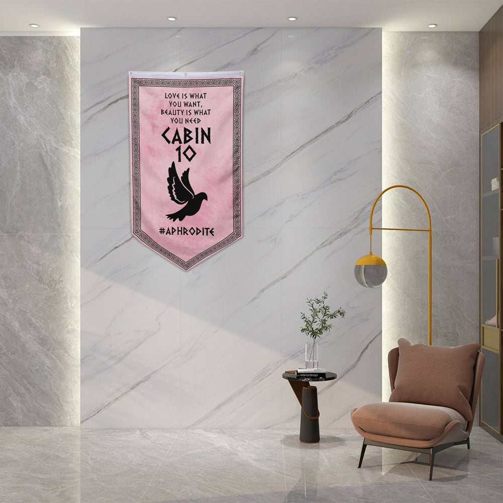 Camp Half Blood Cabins Pennant Flag Cabin 10 Aphrodite Banner