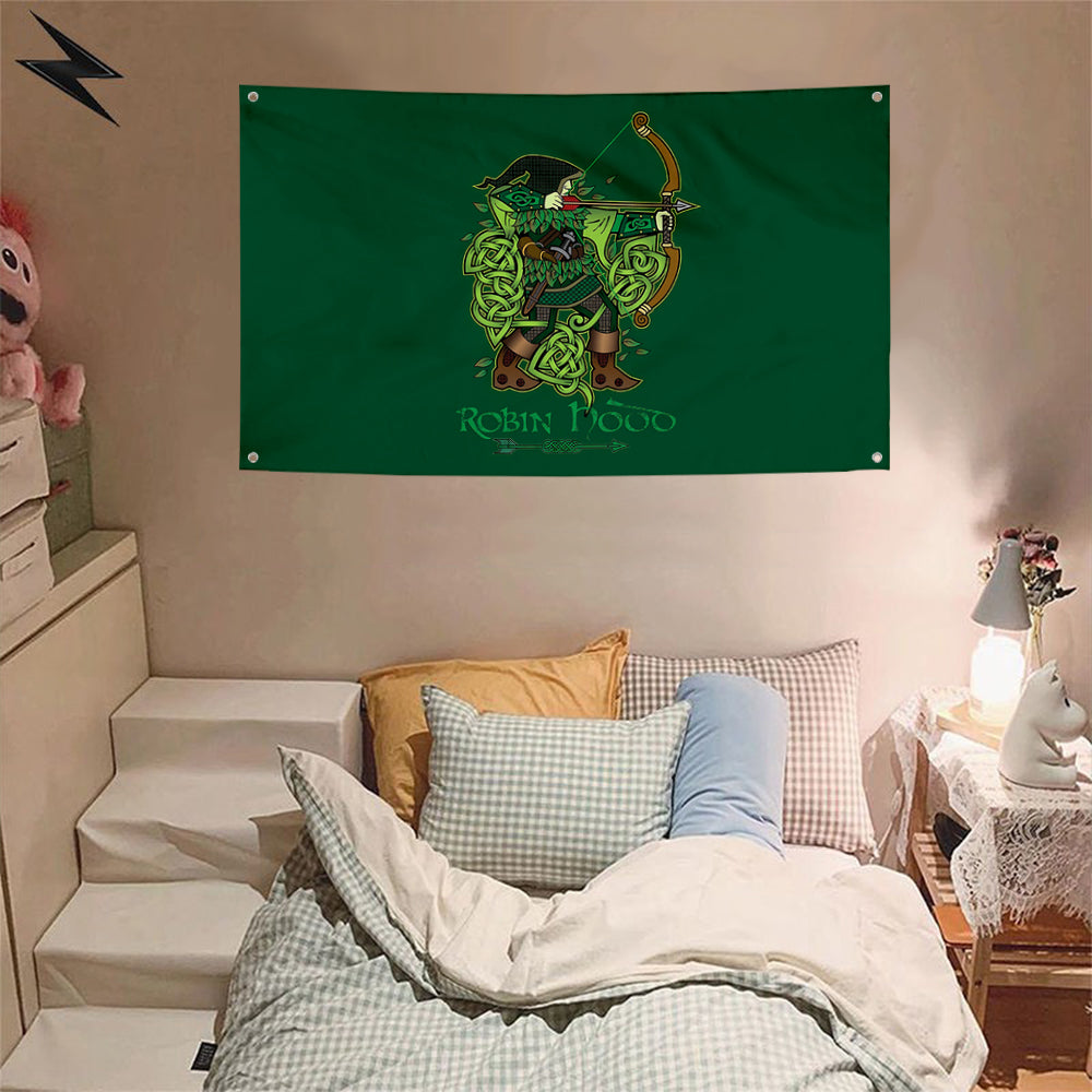 Fyon Cartoon Robin Tapestry Flag Banner