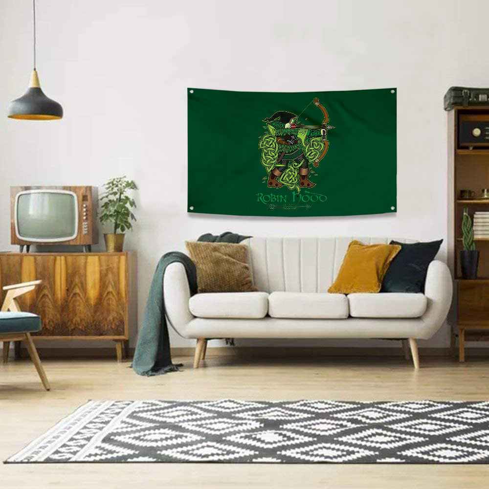 Fyon Cartoon Robin Tapestry Flag Banner