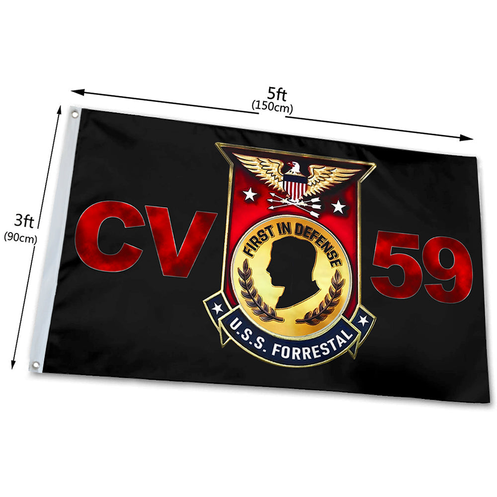 Fyon USS Forrestal CV59 Flag Indoor and outdoor banner