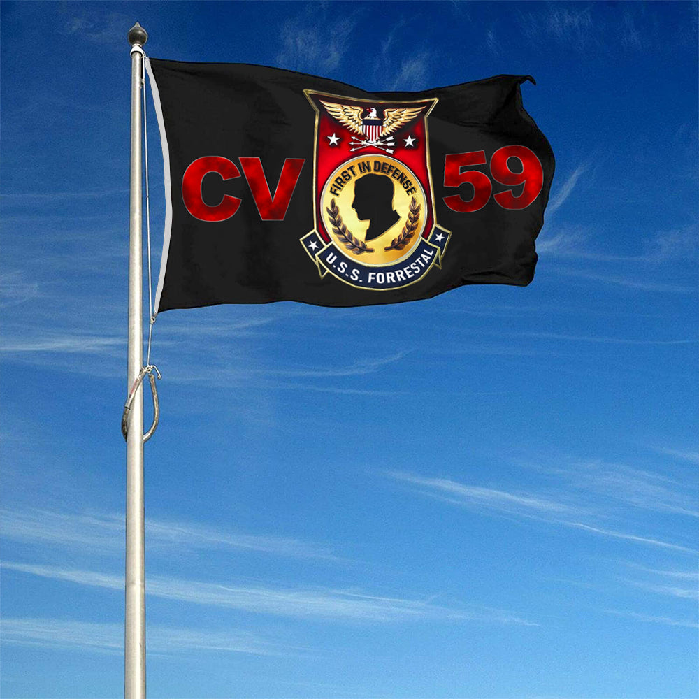 Fyon USS Forrestal CV59 Flag Indoor and outdoor banner