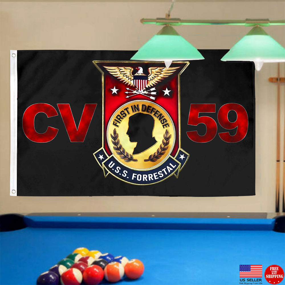 Fyon USS Forrestal CV59 Flag Indoor and outdoor banner