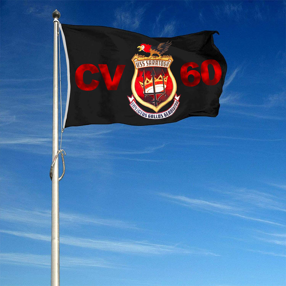 Fyon USS Saratoga CV60 Flag Indoor and outdoor banner