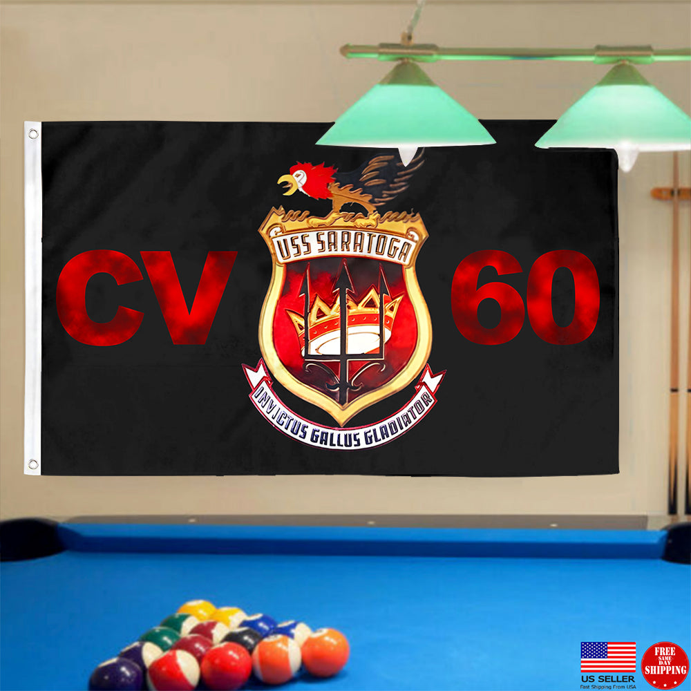 Fyon USS Saratoga CV60 Flag Indoor and outdoor banner