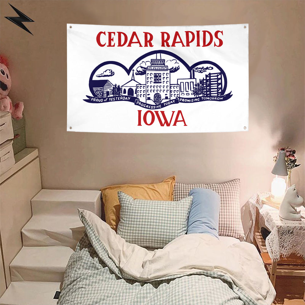 Fyon Cedar Rapids 1962-2021, Iowa Flag Banner