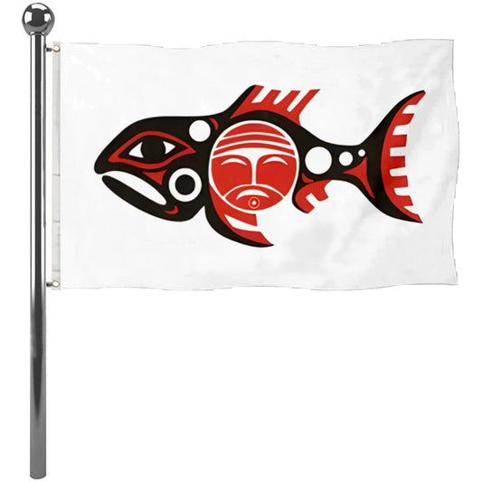 Fyon Chilkat Indian Village (Klukwan) of Chinook Nation Flag Banner