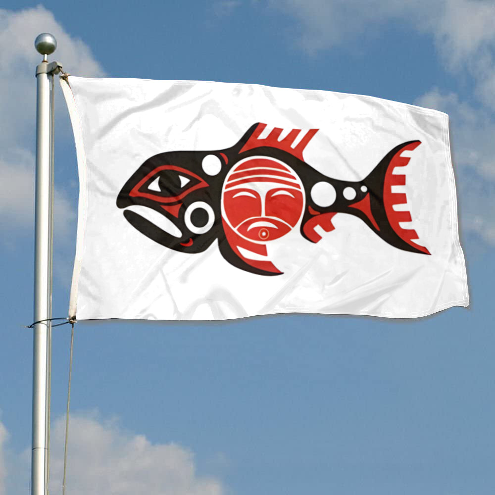 Fyon Chilkat Indian Village (Klukwan) of Chinook Nation Flag Banner