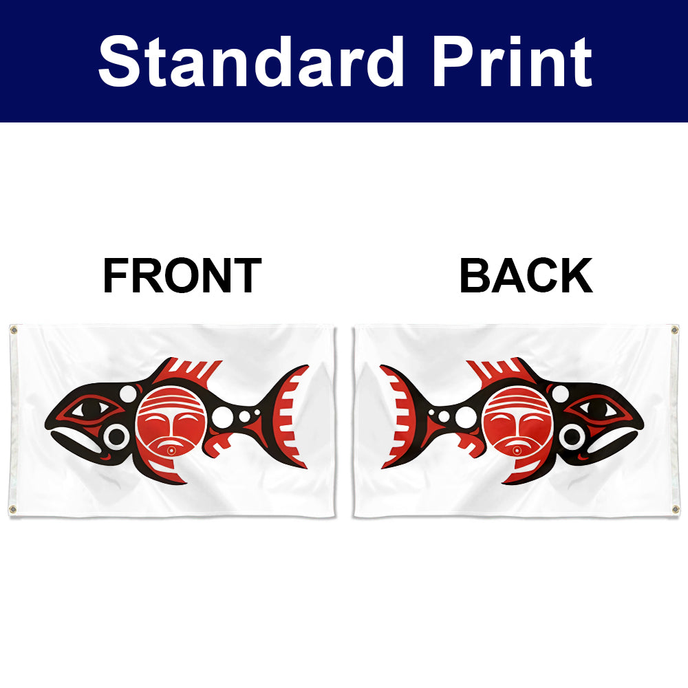 Fyon Chilkat Indian Village (Klukwan) of Chinook Nation Flag Banner