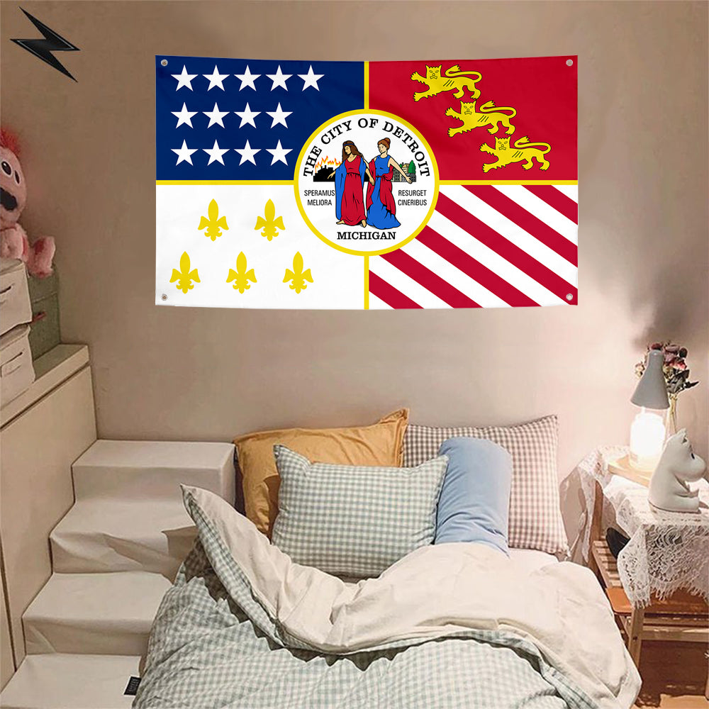 Fyon Detroit, Michigan Flag Banner