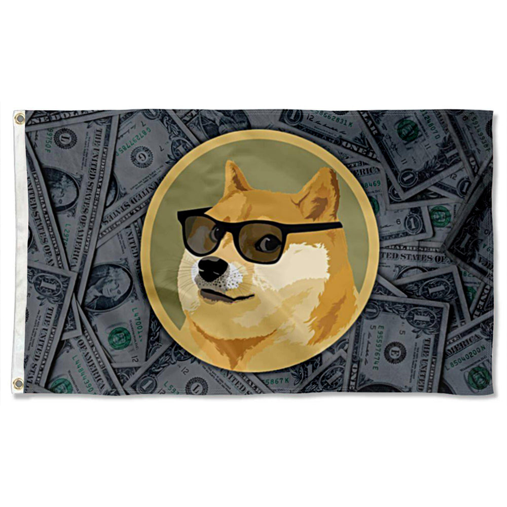 Fyon Double-sided Dogecoin Flag Sunglasses Banner