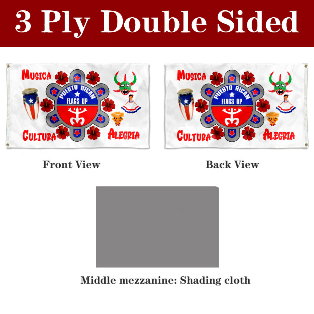 Fyon Double-sided Puerto Rican Flags up Flag Banner