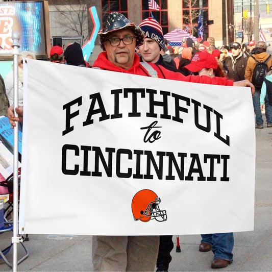 Fyon Faithful to Cincinnati Flag Indoor and outdoor banner