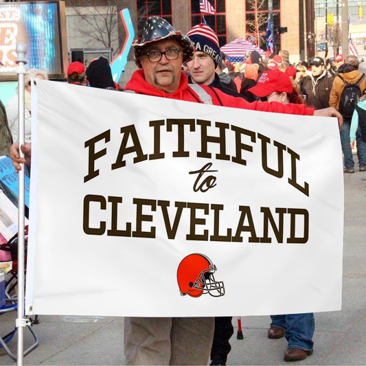 Fyon Faithful to Cleveland Flag Indoor and outdoor banner
