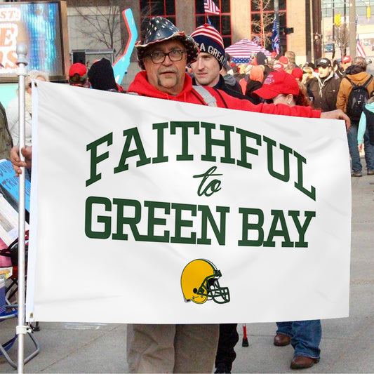 Fyon Faithful to Green Bay Flag Indoor and outdoor banner