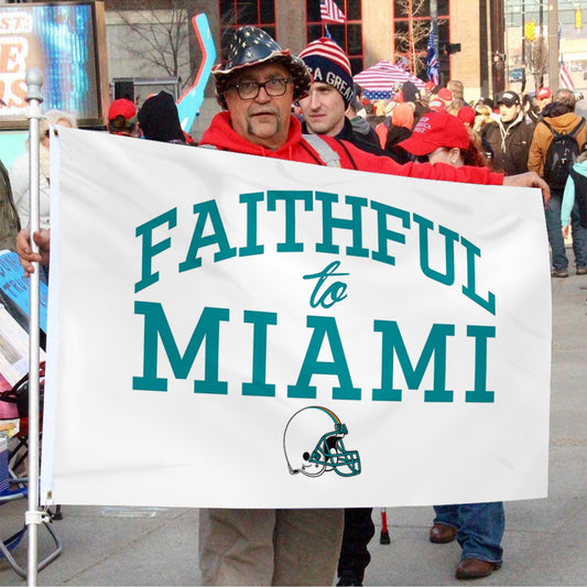Fyon Faithful to Miami Flag Indoor and outdoor banner