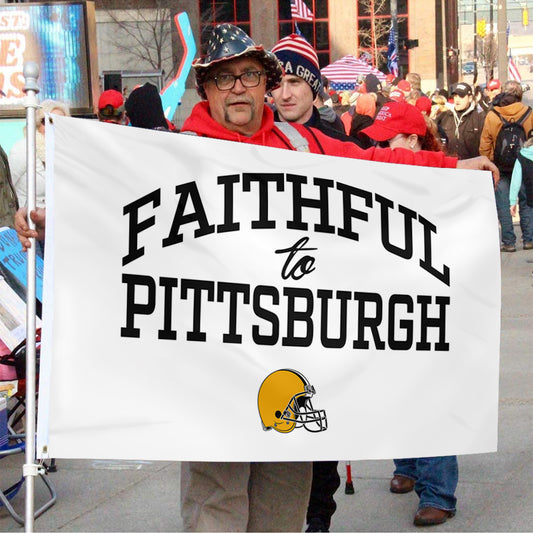 Fyon Faithful to Pittsburgh Flag Indoor and outdoor banner