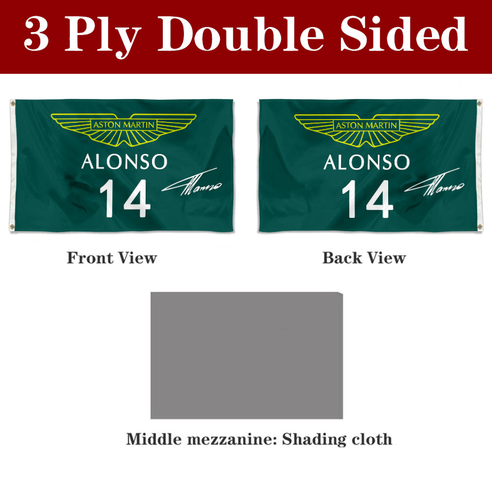 Fyon Fernando Alonso Aston Martin 14# Flag Banner
