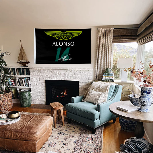 Fyon Fernando Alonso Aston Martin 14# Flag Banner