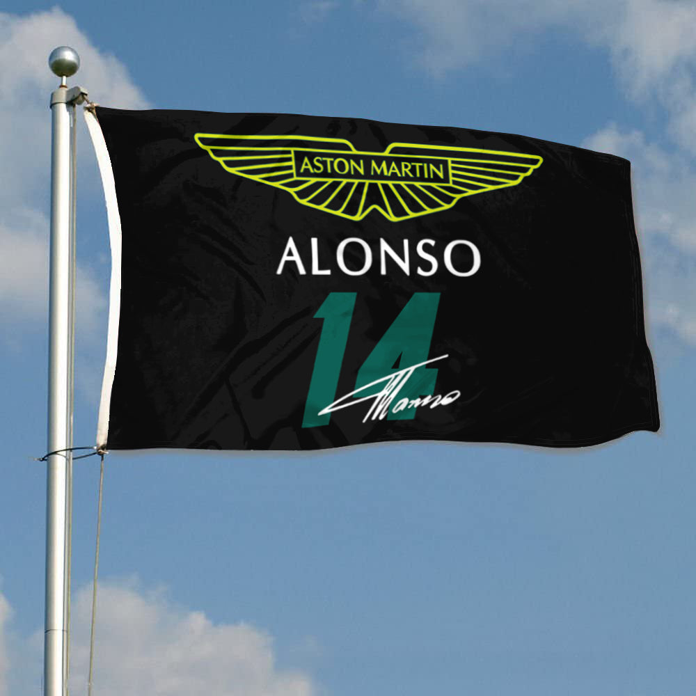 Fyon Fernando Alonso Aston Martin 14# Flag Banner