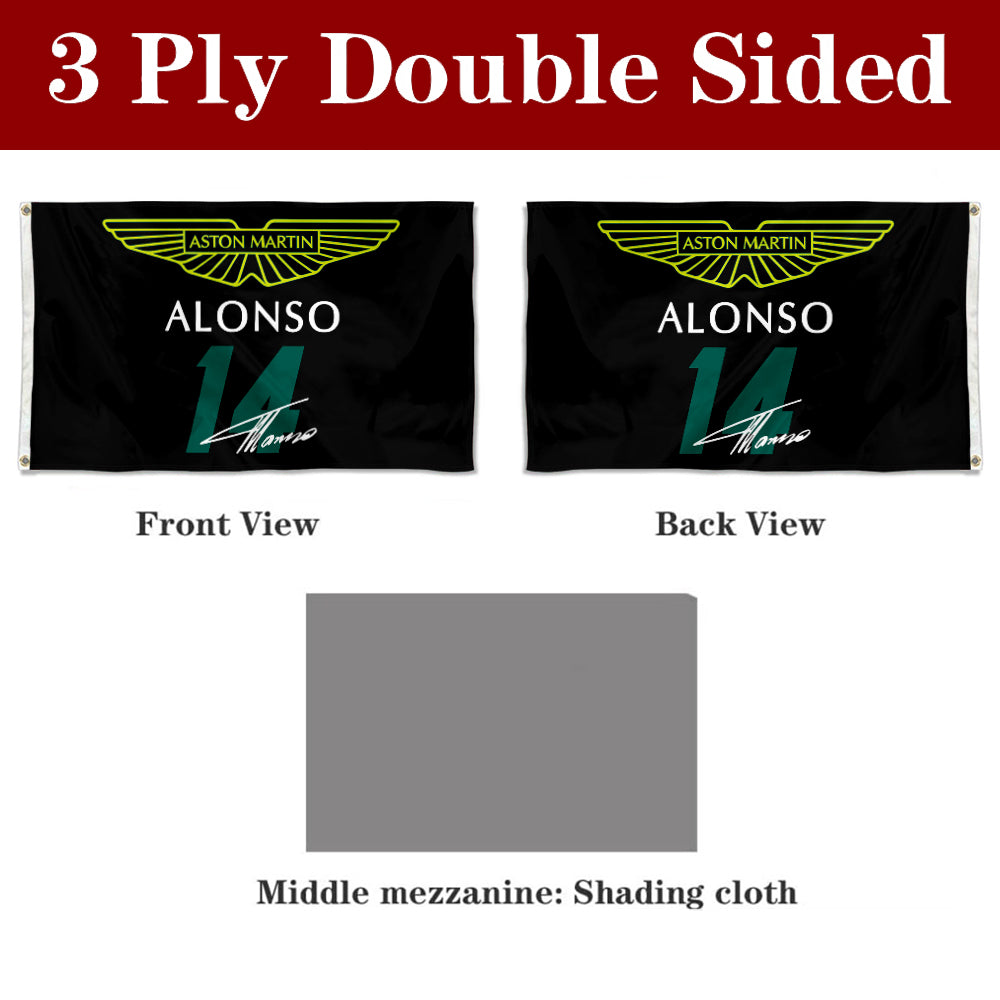 Fyon Fernando Alonso Aston Martin 14# Flag Banner