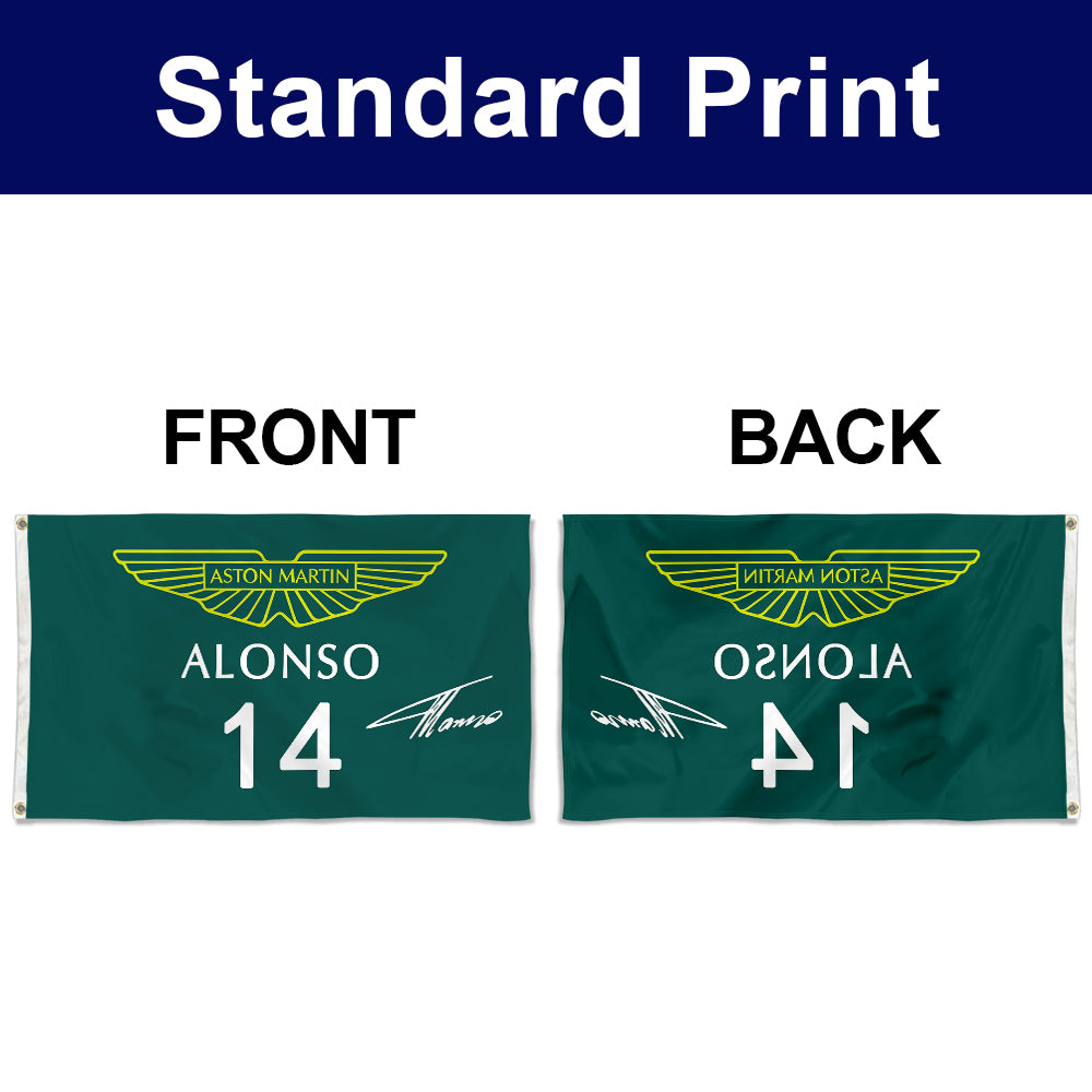 Fyon Fernando Alonso Aston Martin 14# Flag Banner