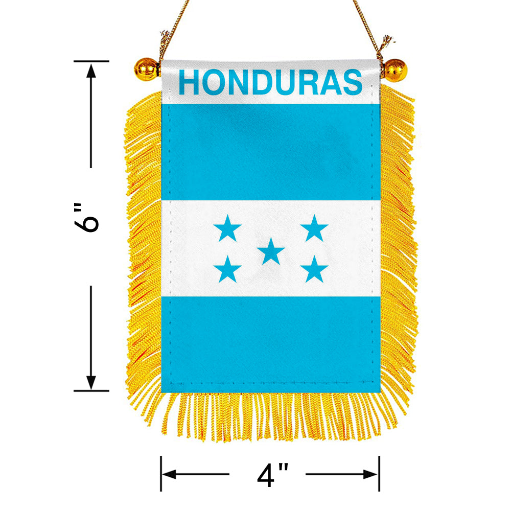 Fyon The Honduras Flag Mini Car Rearview Mirror Flag Banner - 2PC