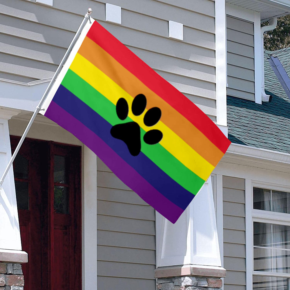 Fyon Furry Rainbow Pride Flag indoor and outdoor Banner