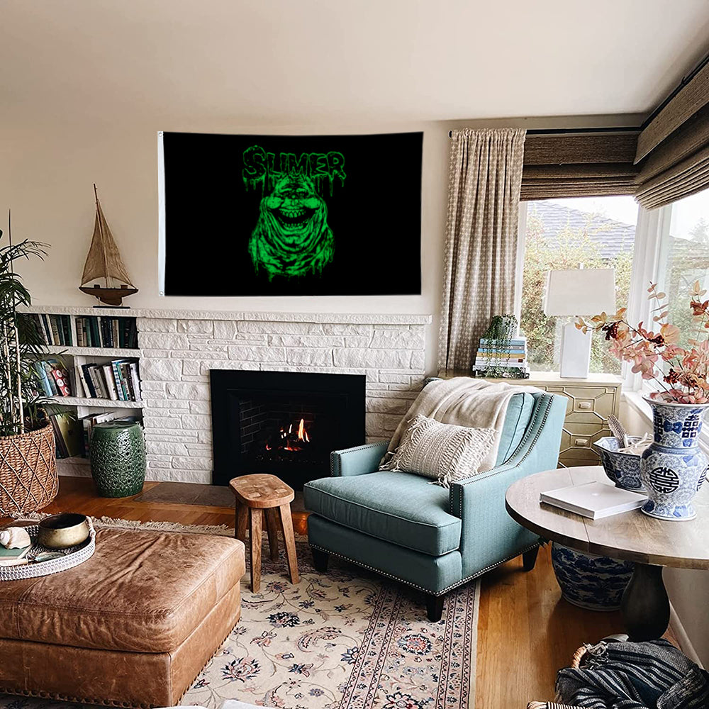 Fyon Ghostbuster slimers Flag Indoor and outdoor banner