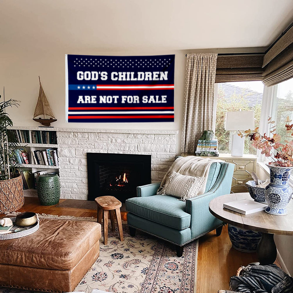 Fyon God's Children are not for sale God Flag indoor and outdoor Banner