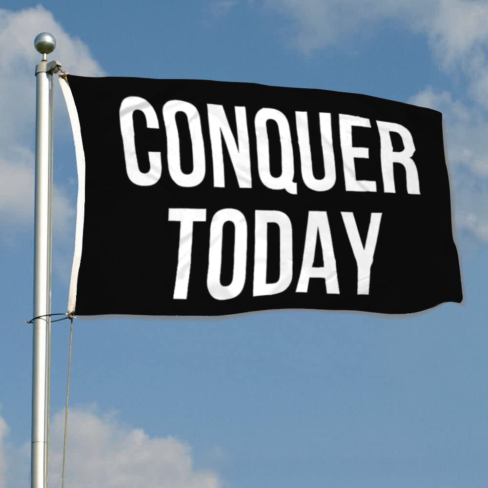 Fyon Gym Motivation Gonquer Today Flag Indoor and Outdoor Banner