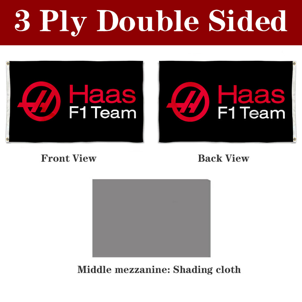 Fyon Haas F1 Team Racing flag Checked Racing Grommet Flag Banner
