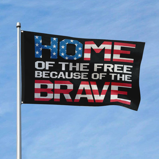 Fyon Home Of The Free Because Of The Brave Flag indoor and outdoor Banner