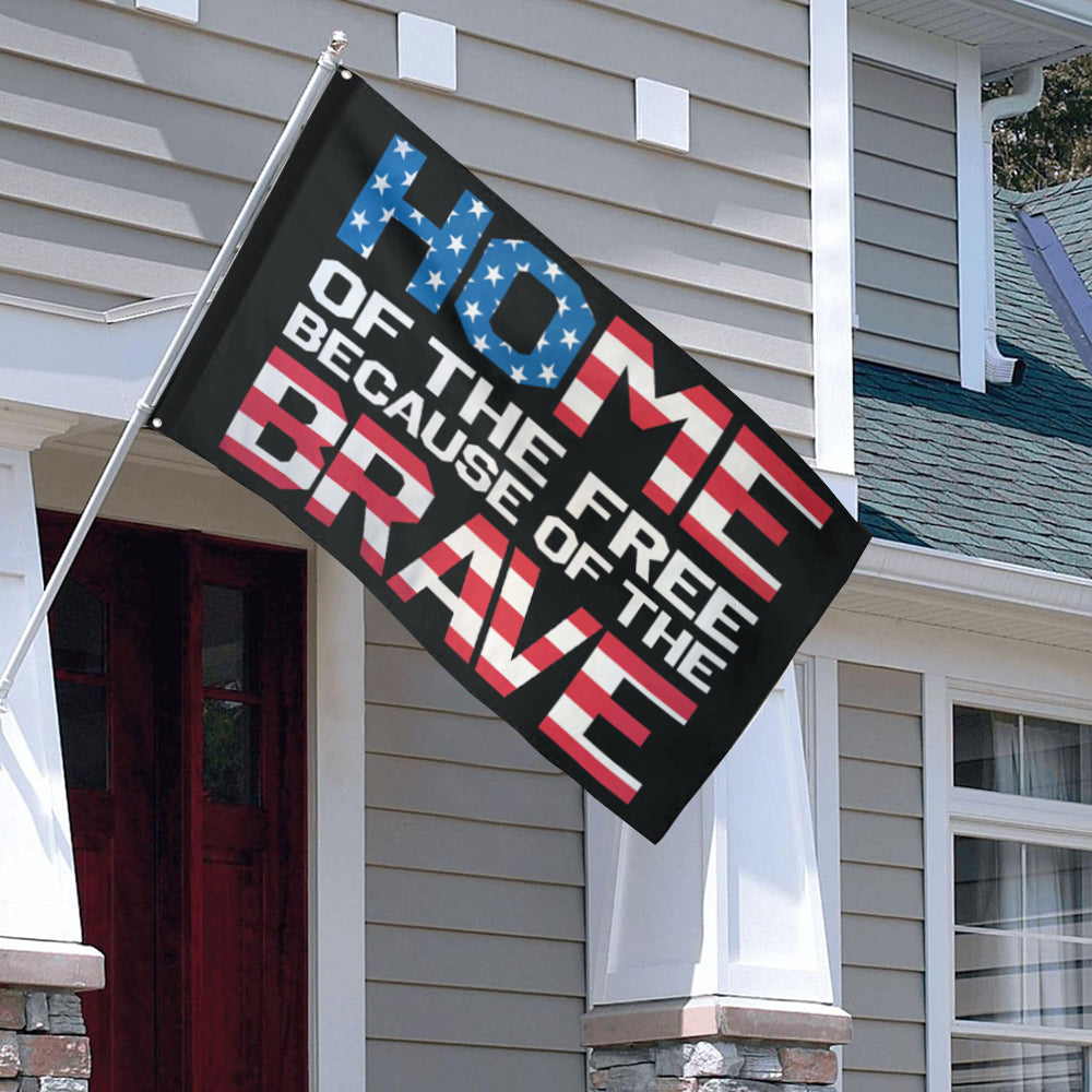 Fyon Home Of The Free Because Of The Brave Flag indoor and outdoor Banner